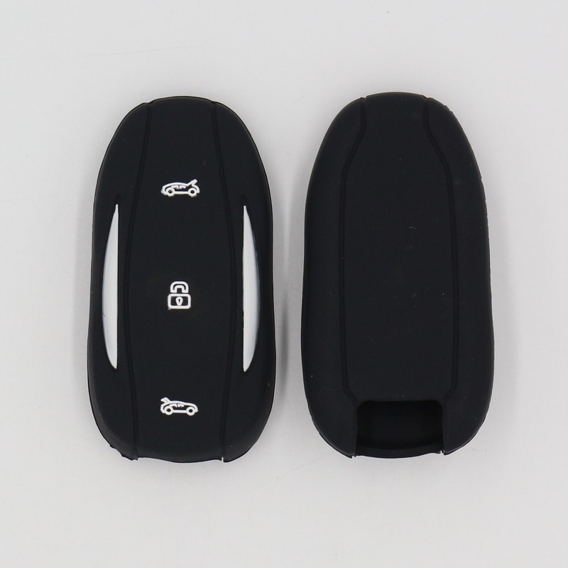 Silicone Rubber Car Key Case Ring For Tesla Model 3 S X Y Remote Keyless Fob Shell Cover Protector Auto Accessories