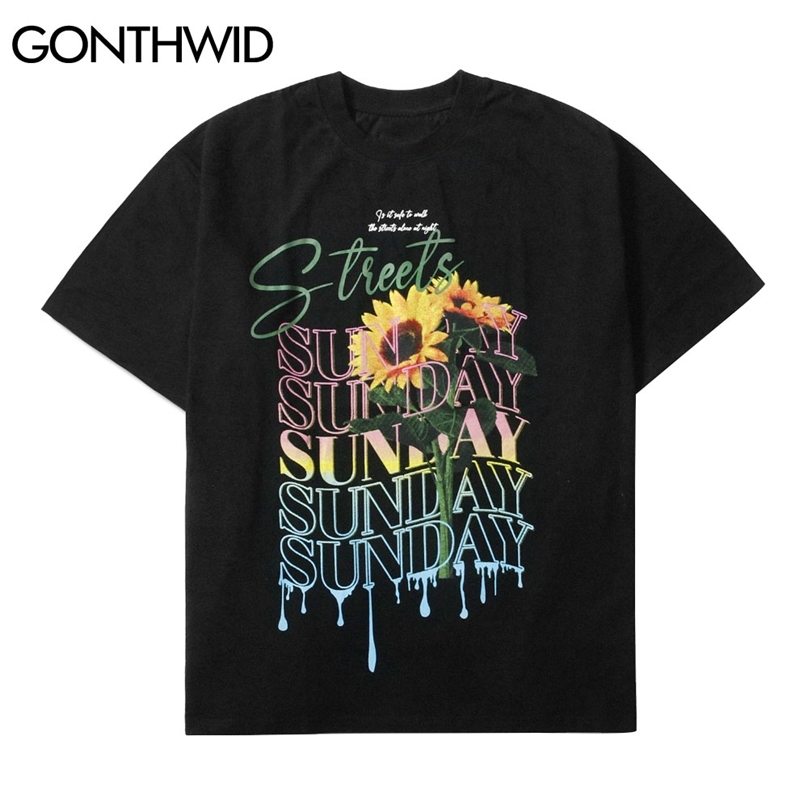 Hip Hop Tshirts Graffiti Letters Sunflowers Tees Shirts Streetwear Harajuku Cotton T-Shirts Fashion Short Sleeve Tops 210602, Black
Hip Hop Tshirts Graffiti Letters Sunflowers Tees Shirts Streetwear Harajuku Cotton T-Shirts Fashion Short Sleeve Tops 210602, Black