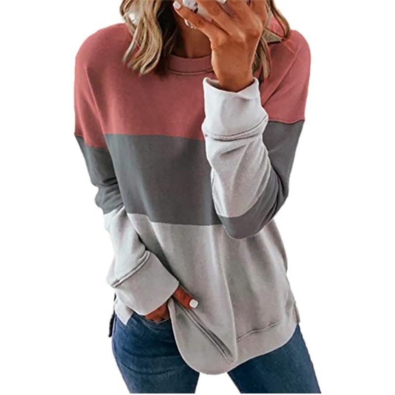 Jocoo Jolee Women Casual Long Sleeve Striped Print Loose T Shirt Elegant Color Block Oversized Tops Tie Dye Pullovers 210518, Wine red-1
Jocoo Jolee Women Casual Long Sleeve Striped Print Loose T Shirt Elegant Color Block Oversized Tops Tie Dye Pullovers 210518, Wine red-1