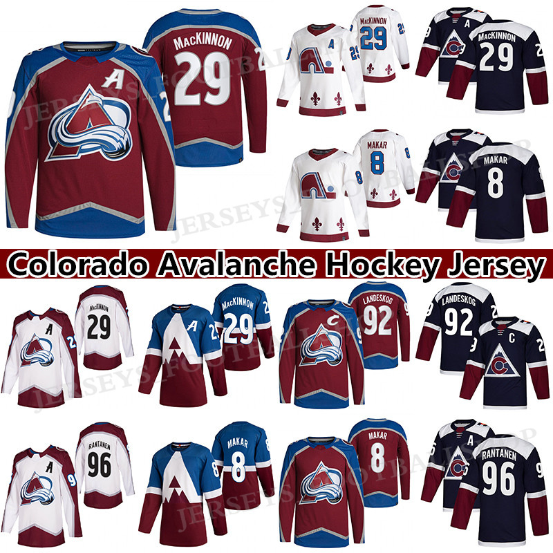 Colorado Avalanche Jersey 29 Nathan MacKinnon 8 Cale Makar 96 Mikko Rantanen 92 Gabriel Landeskog hockey jerseys от DHgate WW