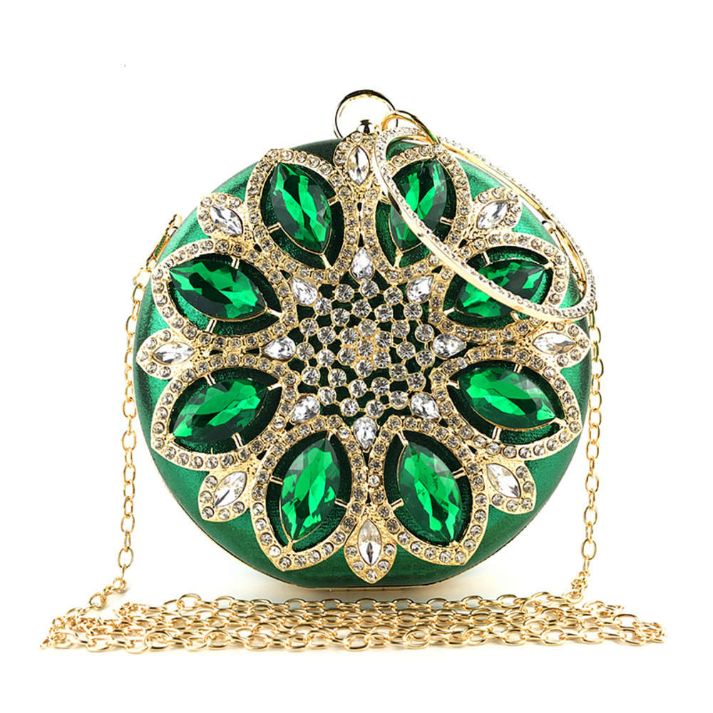 2021DesignerGreen Round Clutch Crystal Wedding Bridal Purse and Handbags Exquisite Chain Shoulder Women Party Bag
2021DesignerGreen Round Clutch Crystal Wedding Bridal Purse and Handbags Exquisite Chain Shoulder Women Party Bag