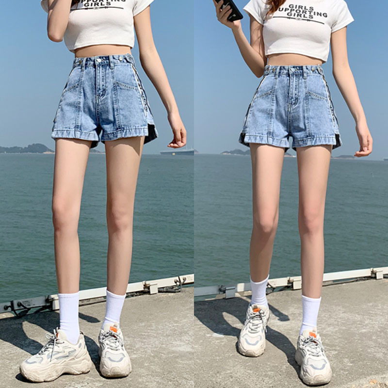 EXCELLENT QUALITY est denim shorts women's summer loose wide-leg net red ins straight high waist slim fashion trend s 210521
