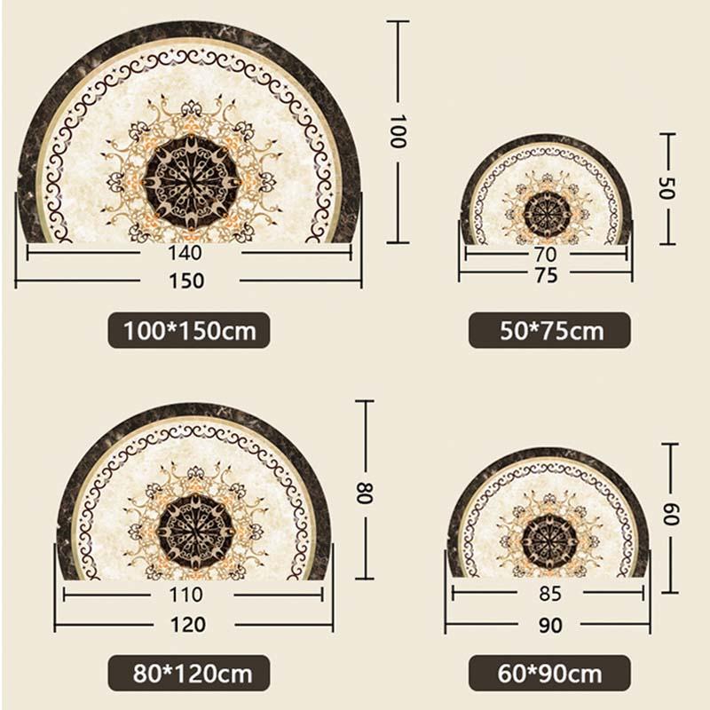 Entrance Doormat European Style Non-Slip Door Floor Mat For Indoor Half Round Home Welcome Bathroom Carpet Kitchen Area Rugs Carpets