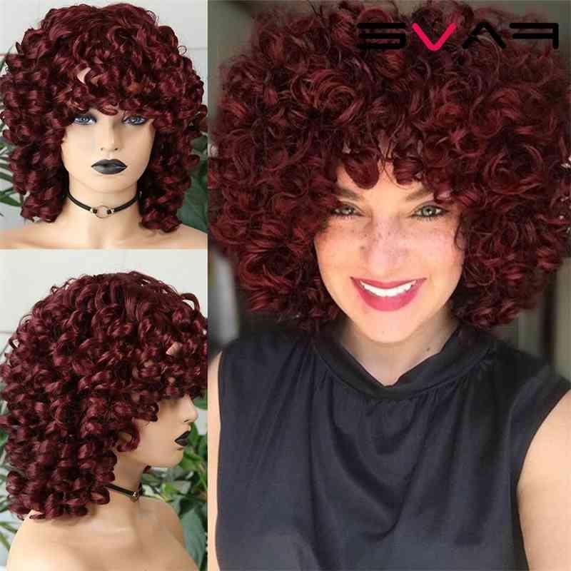 Afro Kinky Curly FAVE Wig With Bangs Red Synthetic Hair Shoulder LengthHeat Resistant Fiber For Africa America Black Women, Bug
Afro Kinky Curly FAVE Wig With Bangs Red Synthetic Hair Shoulder LengthHeat Resistant Fiber For Africa America Black Women, Bug