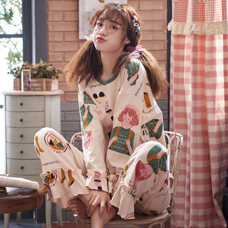 2021pajama sets women trim printed ruffled bow full-length princess cute sleepwear lady korean-style soft skin-friendly nightwear, Black;red
2021pajama sets women trim printed ruffled bow full-length princess cute sleepwear lady korean-style soft skin-friendly nightwear, Black;red