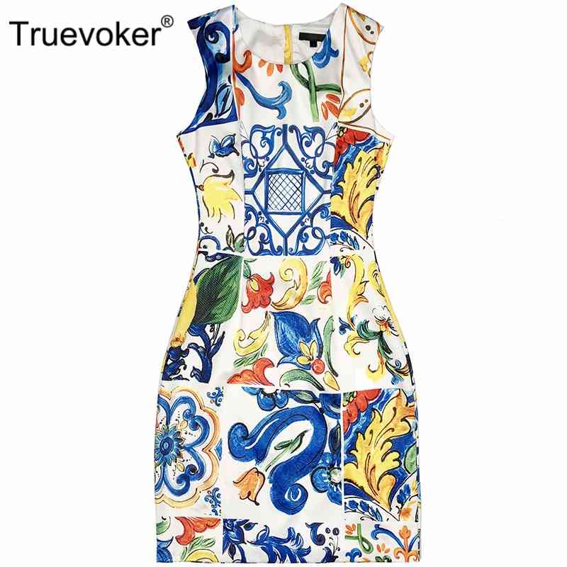 Truevoker Summer Plus Size XXL Designer Dres's High Quality Sleeveless Vintage Porcelain Printed Mini Vestido 210602, Blue
Truevoker Summer Plus Size XXL Designer Dres's High Quality Sleeveless Vintage Porcelain Printed Mini Vestido 210602, Blue