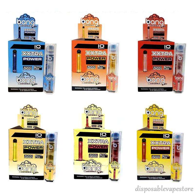 Bang XXL disposable Electronic cigarette vape pen equipment 800MAH battery 6ml box air steam 2000 pieces xxtra vs puff Xtra posh plus XL
Bang XXL disposable Electronic cigarette vape pen equipment 800MAH battery 6ml box air steam 2000 pieces xxtra vs puff Xtra posh plus XL