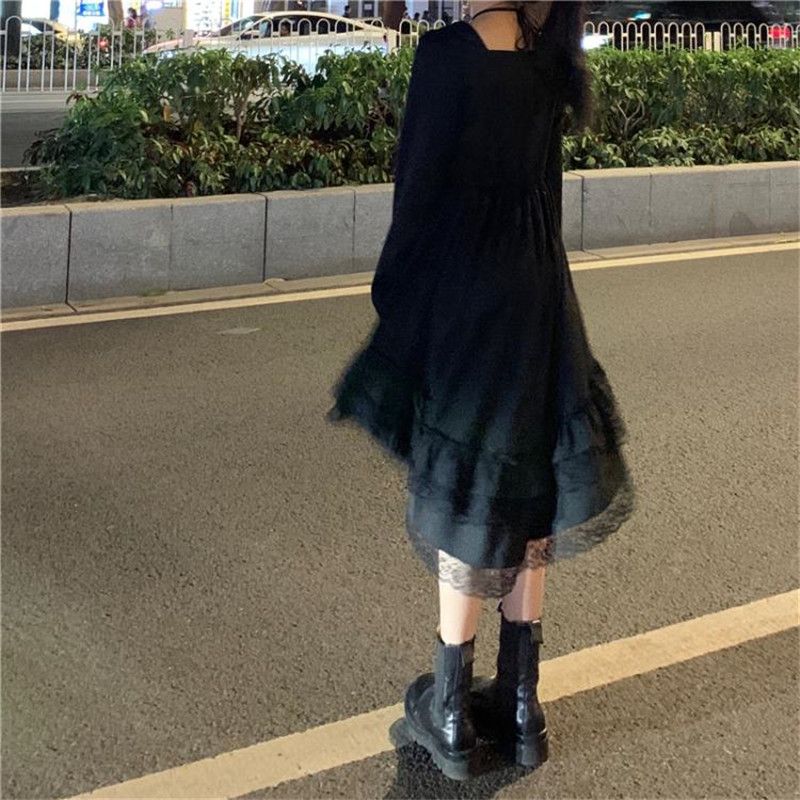 2021new gothic women black fairy party dress cross square collar lolita princess irregular dress cute kawaii lace ruffles chic dress, Black;gray
2021new gothic women black fairy party dress cross square collar lolita princess irregular dress cute kawaii lace ruffles chic dress, Black;gray