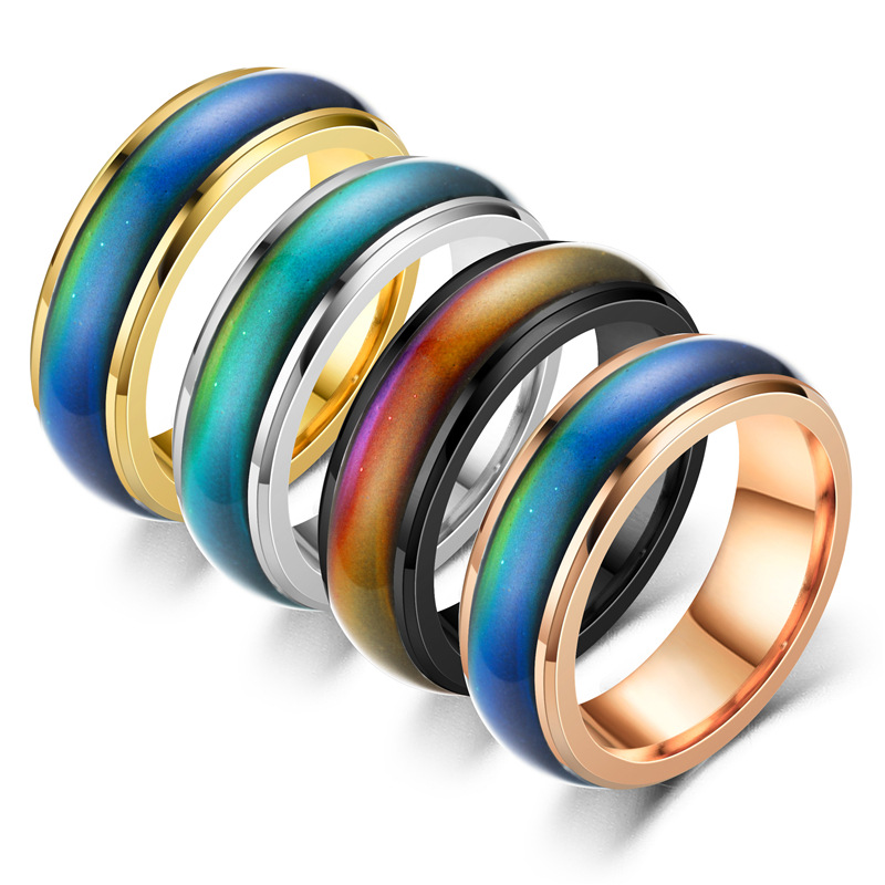 Stainless Steel Retro Band Mood Rings Women Men High Quality Finger Ring Temperature Control Color Fashion Jewelry, Silver
Stainless Steel Retro Band Mood Rings Women Men High Quality Finger Ring Temperature Control Color Fashion Jewelry, Silver