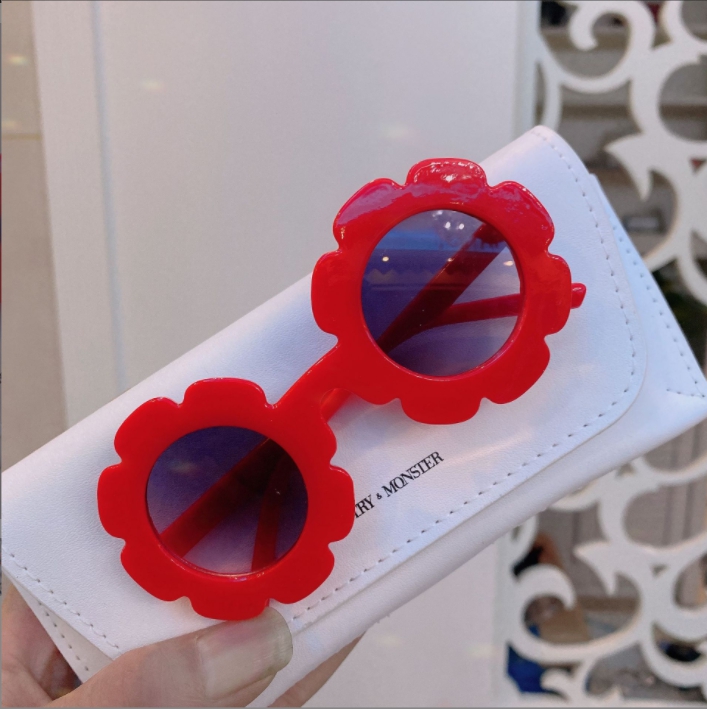 Fast ship Sun Flower Round Cute kids sunglasses UV400 for Boy girls toddler Lovely baby sun glasses Children Wholesale Z260305