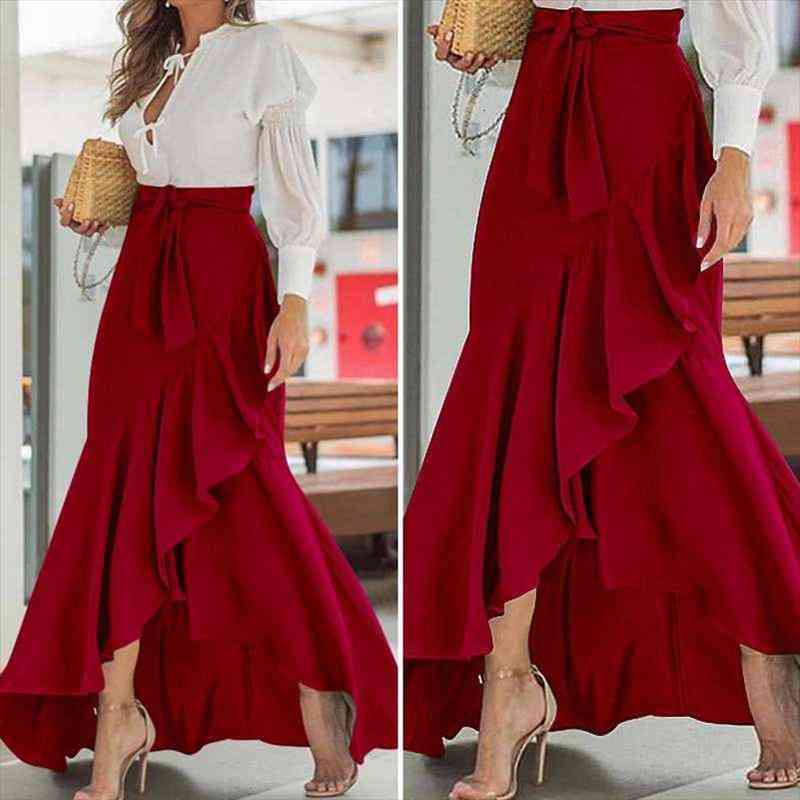 fashion asymmetrical ruffles fishtail womens skirt maxi summer high waist party casual loose mermaid skirts, Black
fashion asymmetrical ruffles fishtail womens skirt maxi summer high waist party casual loose mermaid skirts, Black