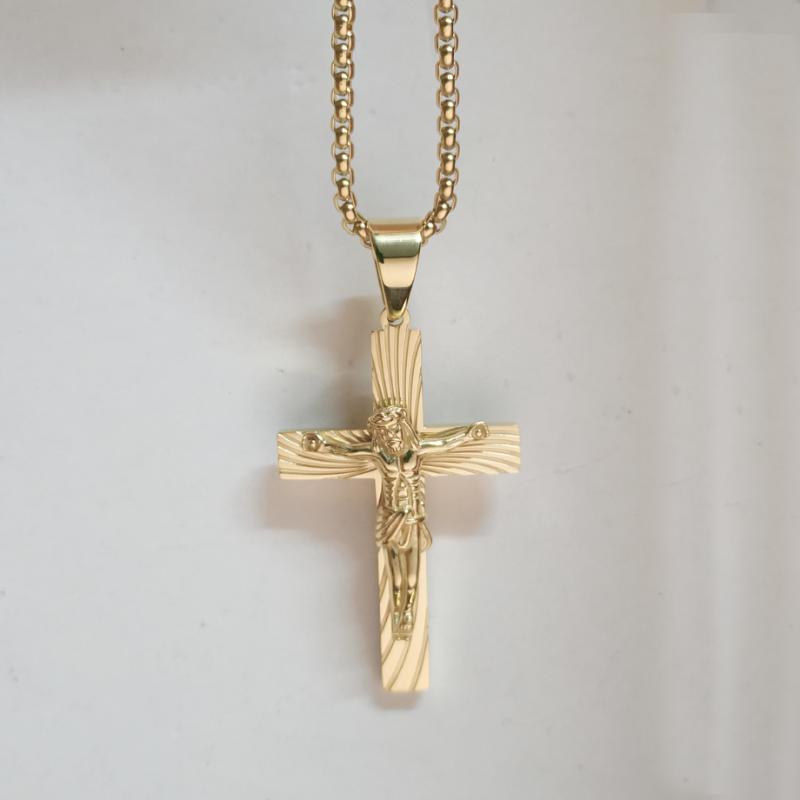 Crucifix Gold Color Jesus Cross Pendant Necklace For Men Women Gift Stainless Steel Catholic Religious Jewelry Drop Necklaces
Crucifix Gold Color Jesus Cross Pendant Necklace For Men Women Gift Stainless Steel Catholic Religious Jewelry Drop Necklaces