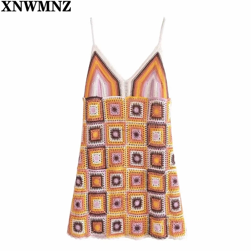 Women Summer crochet dress Woman v-neck thin straps short Dress sexy women's clothing ethnic style knitted mini 210520, Multi
Women Summer crochet dress Woman v-neck thin straps short Dress sexy women's clothing ethnic style knitted mini 210520, Multi