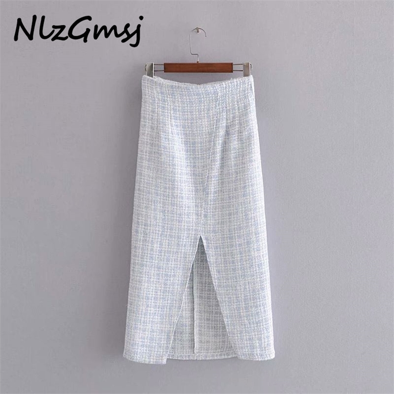 Nlzgmsj Za Women Chic Fashion Front Vents Tweed Midi skirt Vintage High Waist Back Zipper With Lining Female Skirts Mujer 210708, As picture
Nlzgmsj Za Women Chic Fashion Front Vents Tweed Midi skirt Vintage High Waist Back Zipper With Lining Female Skirts Mujer 210708, As picture