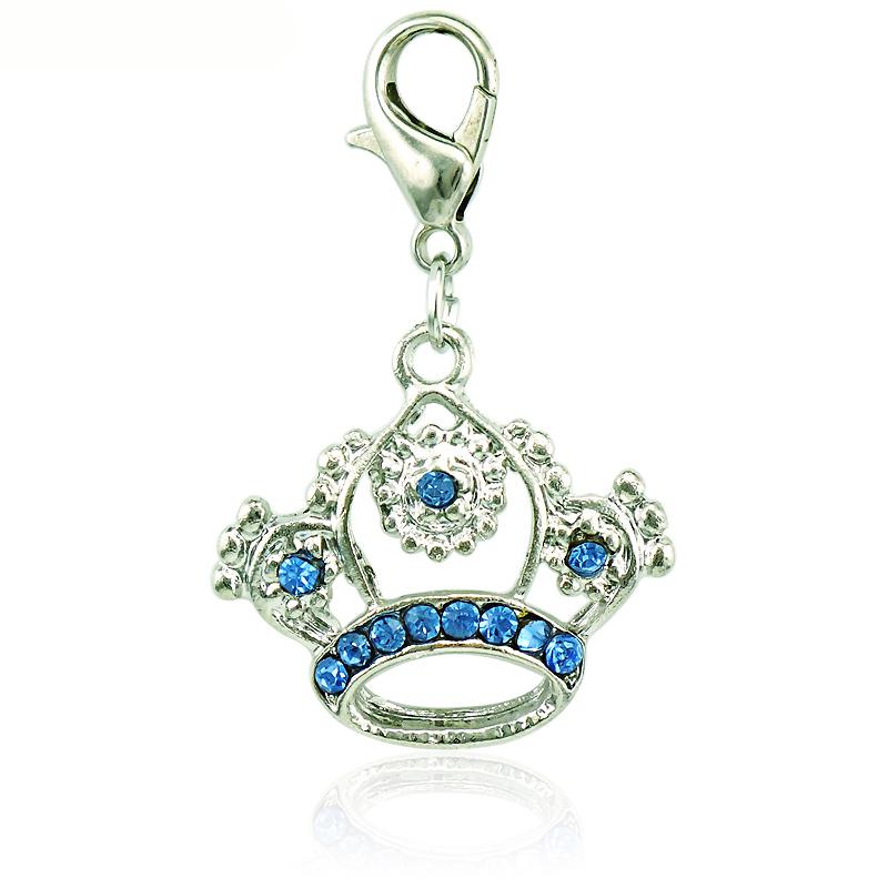 2021 New Fashion Lobster Clasp Charms Dangle Rhinestone Pierced Imperial Crown Pendants DIY Making Jewelry Accessories Wholesale