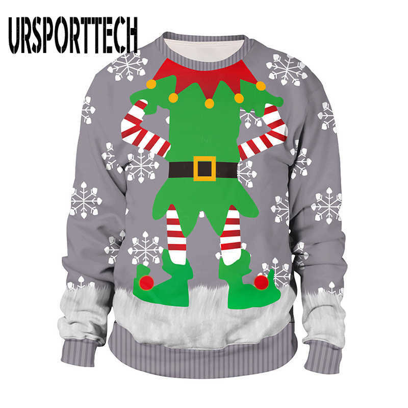 Ugly Christmas Sweaters Men Women Holiday Christmas Tree Snowflakes Couple's Sweater Pullover 3D Funny Xmas Sweatshirt Jumpers 210528