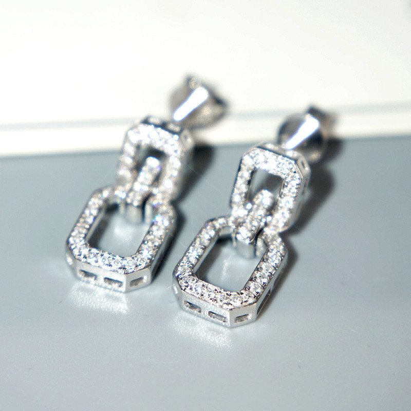 2020 Eight shape Drop Earrring AAAAA cz 925 sterling silver Bijou Vintage Party Wedding Dangle Earrings for women Bridal Jewelry