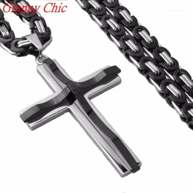 Chains Granny Chic 316L Stainless Steel Cross Pendant Necklace Link Flat Byzantine Chain Black Silver Color 18"-40" Necklaces For
Chains Granny Chic 316L Stainless Steel Cross Pendant Necklace Link Flat Byzantine Chain Black Silver Color 18"-40" Necklaces For
