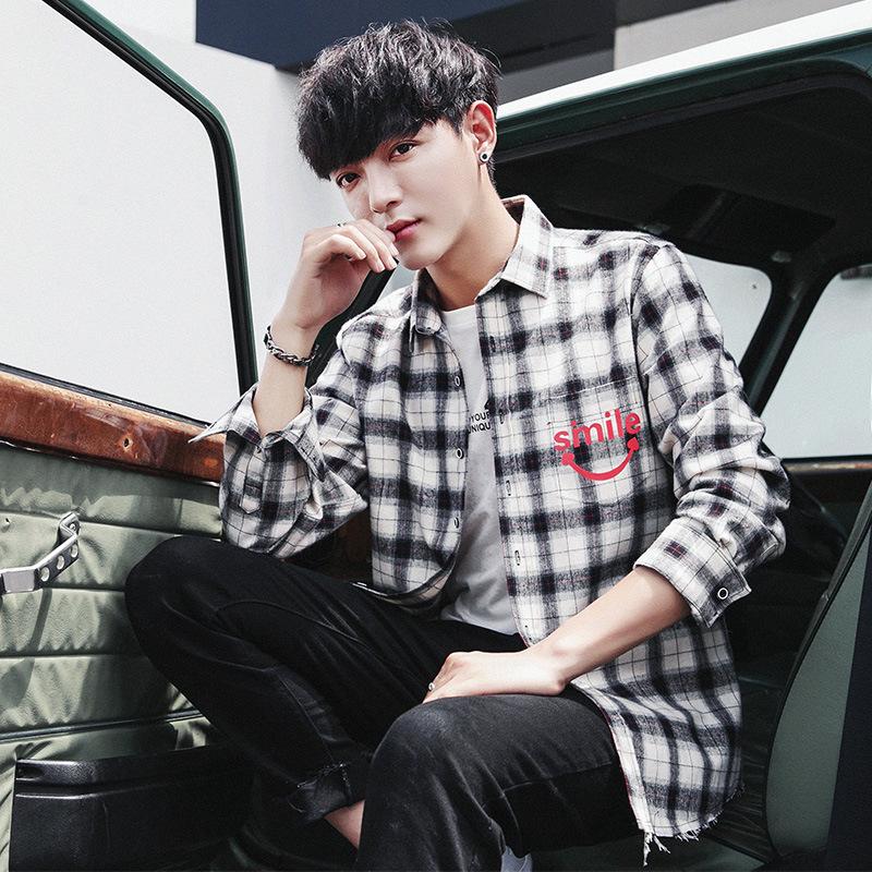 Youth Flannel Plaid Long-Sleeved Shirt For Men Letter Printing Pocket Back Hem Burrs Damaged Design Male Casual Trend Men's Shirts, Cs808 red
Youth Flannel Plaid Long-Sleeved Shirt For Men Letter Printing Pocket Back Hem Burrs Damaged Design Male Casual Trend Men's Shirts, Cs808 red