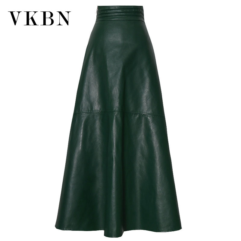 VKBN PU Leather Skirts for Women High Waist Casual Fast Delivery Sexy Skirt for Sex Spring Autumn Fish Tail Is Thin 210507