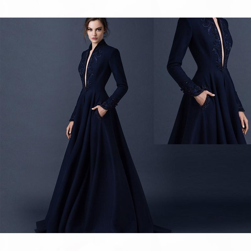 2016 New Navy Blue Satin Evening Dresses Paolo Sebastian Dresses Custom Made Beaded Evening Dresses Plunging V Neck Formal Dress, Champagne
2016 New Navy Blue Satin Evening Dresses Paolo Sebastian Dresses Custom Made Beaded Evening Dresses Plunging V Neck Formal Dress, Champagne