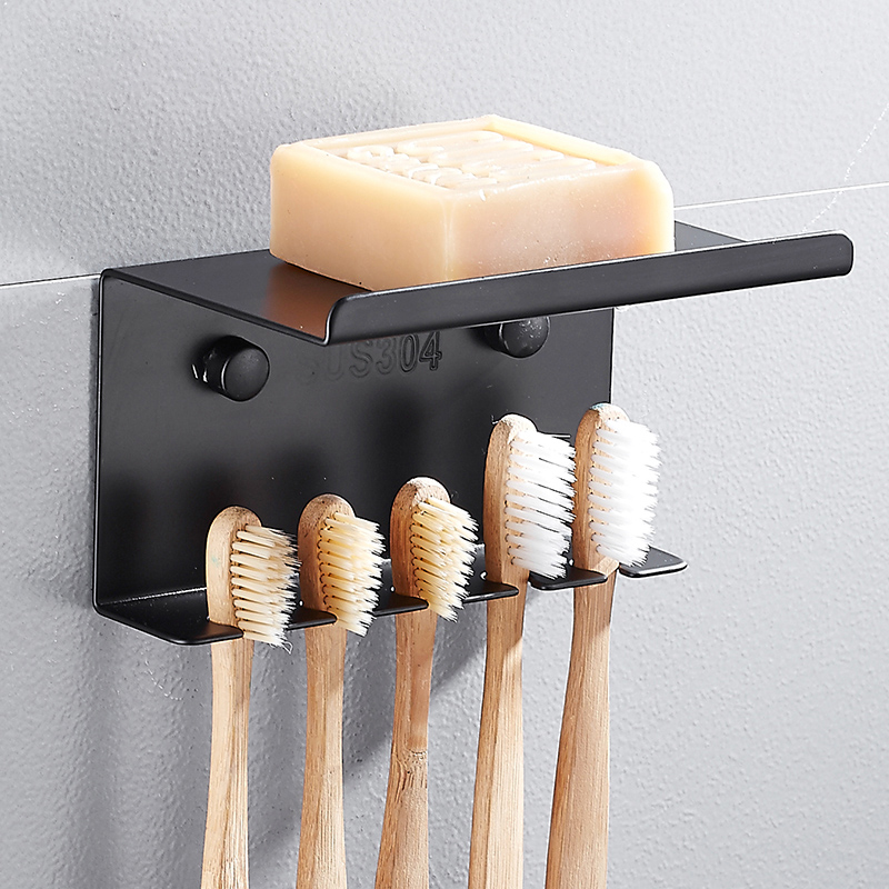Toothbrush Rack Holder SUS304 Stainless Steel Black Soap Shelf Wall Mounted Storage Shelf Nail Free Bath Product
Toothbrush Rack Holder SUS304 Stainless Steel Black Soap Shelf Wall Mounted Storage Shelf Nail Free Bath Product