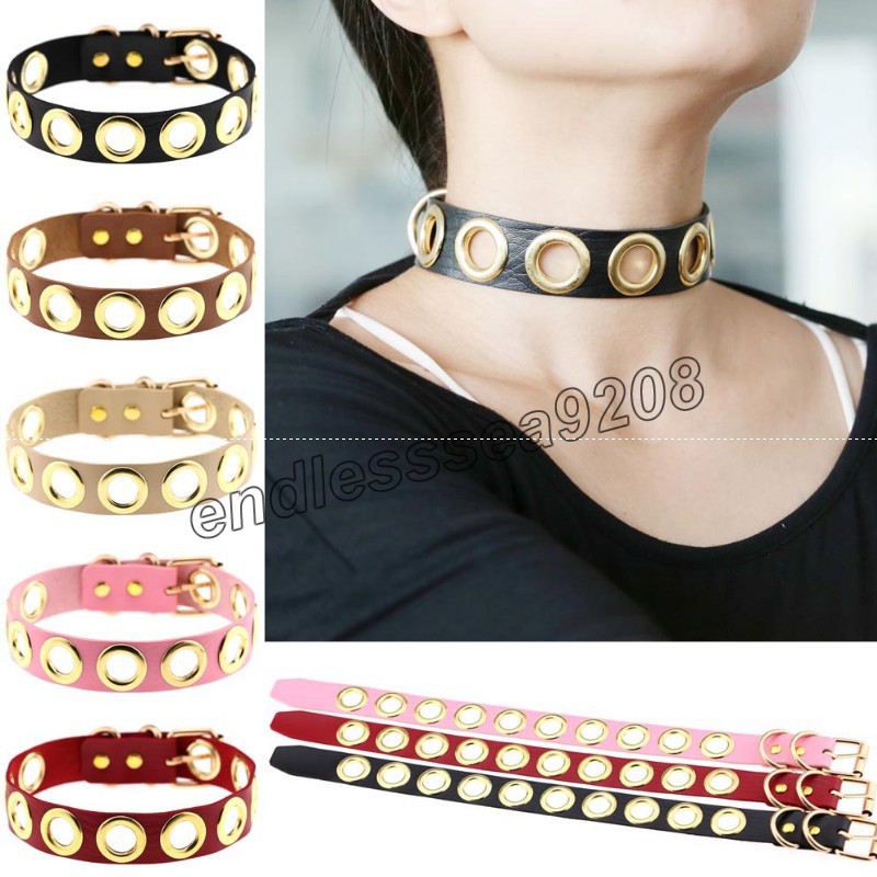 Sexy Hot Punk Harajuku Collar NecklacePU Leather Choker Punk Goth 100% Handmade Neck Jewelry gothic women Fashion Goldne Circle
Sexy Hot Punk Harajuku Collar NecklacePU Leather Choker Punk Goth 100% Handmade Neck Jewelry gothic women Fashion Goldne Circle