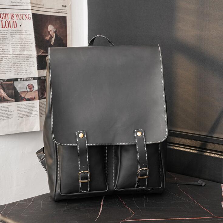Factory wholesale men bag college belt decoration student shoulder bags retro crazy horse leather backpacks outdoor travel flip leathers leisure handbags, Black
Factory wholesale men bag college belt decoration student shoulder bags retro crazy horse leather backpacks outdoor travel flip leathers leisure handbags, Black