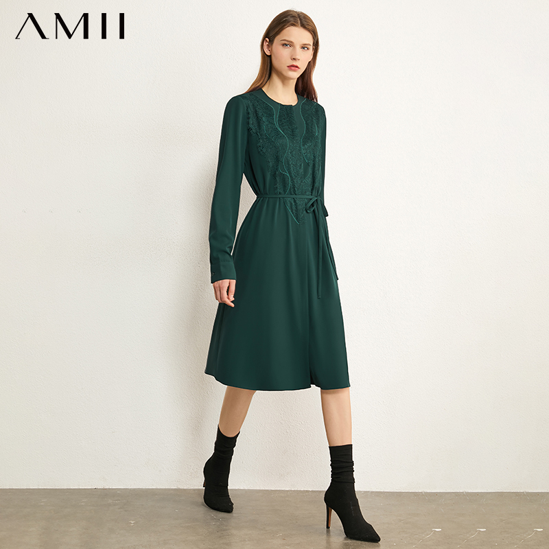amii minimalism autumn vintage women dress oneck spliced lace high waist women dress causal calf-length female dress 12021281, Black;gray
amii minimalism autumn vintage women dress oneck spliced lace high waist women dress causal calf-length female dress 12021281, Black;gray