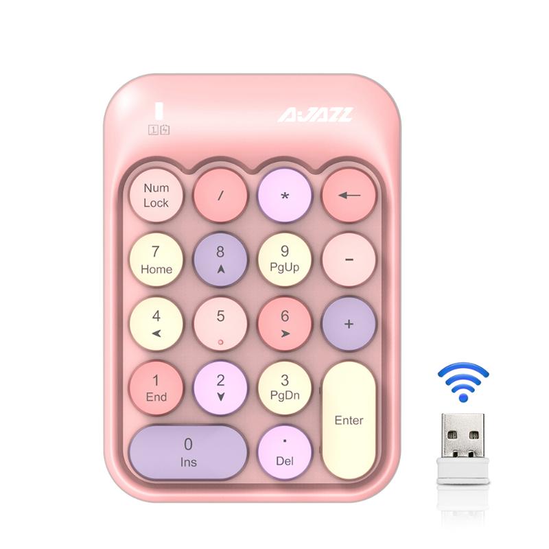 18-Key Wireless Numeric Keypad Full Size Portable Slim Mini With USB Receiver Keyboards