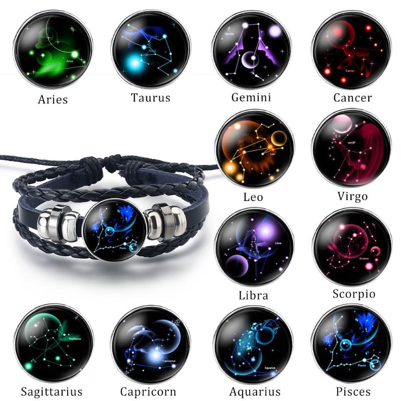 Charm Bracelets 2021 Fashion Jewelry Multi-layer Weave Leather 12 Constellations Bracelet Stainless Steel Zodiac For Women
Charm Bracelets 2021 Fashion Jewelry Multi-layer Weave Leather 12 Constellations Bracelet Stainless Steel Zodiac For Women
