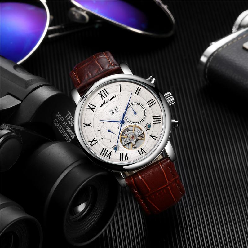 Wristwatches Watches Mens Bussiness Automatic Flywheel Mechanical Movement Luxury Alloy Waterproof Leather Band Wristwatch For Man, As pic
Wristwatches Watches Mens Bussiness Automatic Flywheel Mechanical Movement Luxury Alloy Waterproof Leather Band Wristwatch For Man, As pic