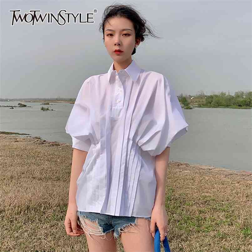 Temperament Pleated Shirt For Women Lapel Batwing Sleeve Casual Loose Blouse Female Fashion Clothing 210524, Yellow
Temperament Pleated Shirt For Women Lapel Batwing Sleeve Casual Loose Blouse Female Fashion Clothing 210524, Yellow
