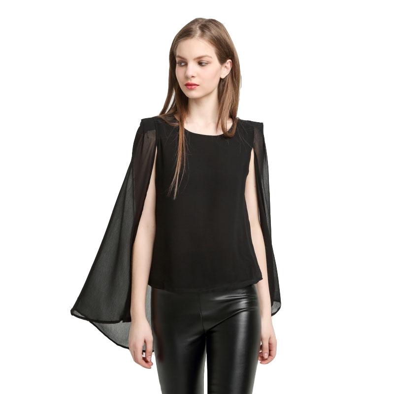 Women' Blouses & Shirts Fashion Women Tops Sheer Double Layer Chiffon Tees Open Long Sleeve Black Cape Party Blouse Female Blusas 2021
Women' Blouses & Shirts Fashion Women Tops Sheer Double Layer Chiffon Tees Open Long Sleeve Black Cape Party Blouse Female Blusas 2021