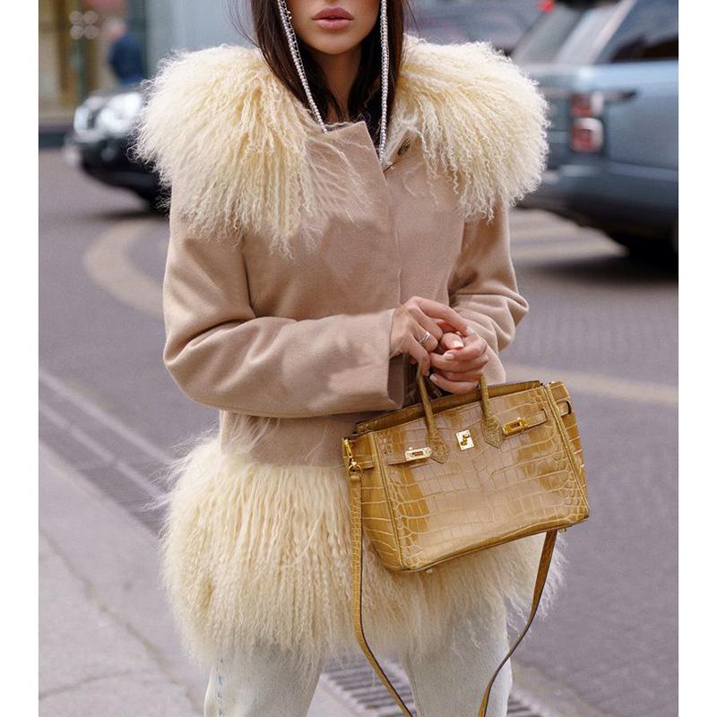 Women's Wool & Blends AGong Spliced Fur Collar Coats Women Fashion Solid Casual Jackets Elegant Long Sleeve Female Ladies, Khaki
Women's Wool & Blends AGong Spliced Fur Collar Coats Women Fashion Solid Casual Jackets Elegant Long Sleeve Female Ladies, Khaki