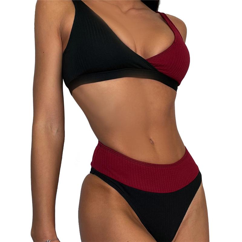 Women' Swimwear 2021 European American Swimsuit Stitching V Neck Sexy Fashion Bikini Summer Beach Surfing Sports High Waist Split, Black red
Women' Swimwear 2021 European American Swimsuit Stitching V Neck Sexy Fashion Bikini Summer Beach Surfing Sports High Waist Split, Black red