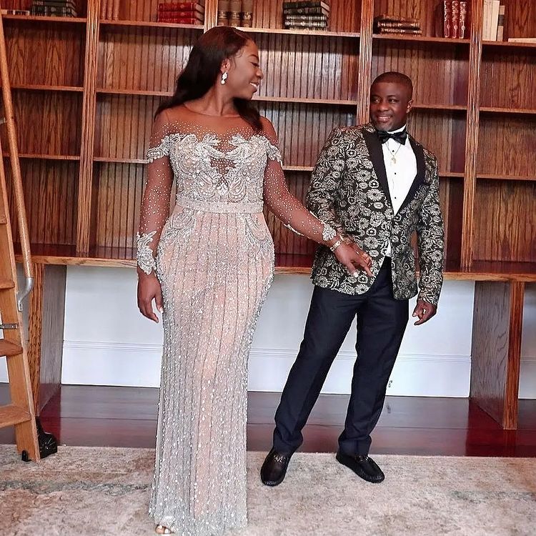 2022 Plus Size Arabic Aso Ebi Luxurious Sparkly Mermaid Prom Dresses Lace Beaded Evening Formal Party Second Reception Birthday Engagement Gowns Dress