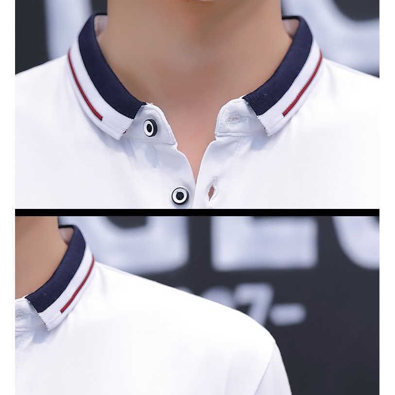 BROWON summer casual polo shirt men short sleeve turn down collar slim fit sold color polo shirt for men plus size 210623