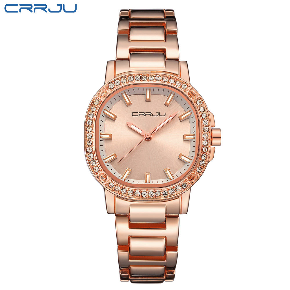 CRRJU Top Brand Women Luxury Fashion Casual Square Wrist Watch Ladies Stainless steel band Quartz Dress Clock Reloj Mujer 210517, Golden
CRRJU Top Brand Women Luxury Fashion Casual Square Wrist Watch Ladies Stainless steel band Quartz Dress Clock Reloj Mujer 210517, Golden
