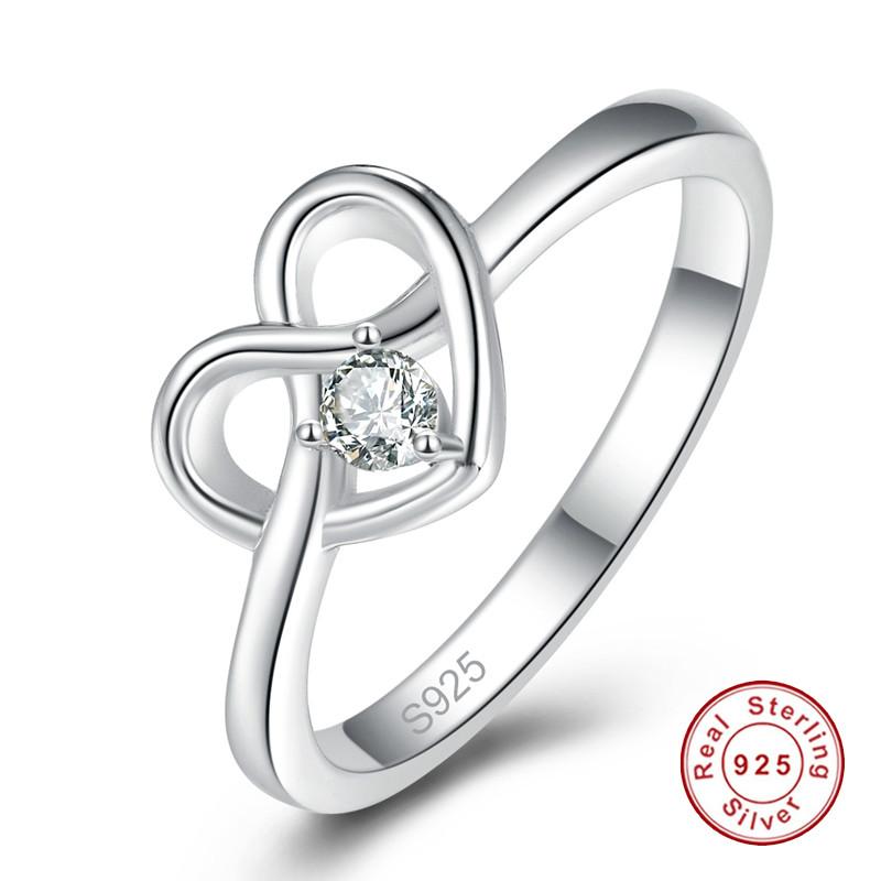 Cluster Rings 100% 925 Sterling Silver Jewelry Ring Women Wedding White Zircon Romantic Heart Finger For Lover's Gift
Cluster Rings 100% 925 Sterling Silver Jewelry Ring Women Wedding White Zircon Romantic Heart Finger For Lover's Gift