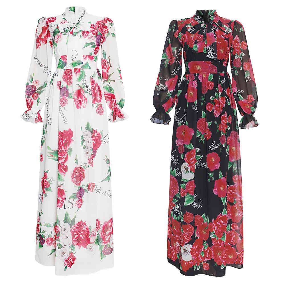 MD Dinner Dresses For Women New African Spring Summer Elegant Gown Flowers Printed Dashiki Long Dress Ladies Clothing 229# 210408
