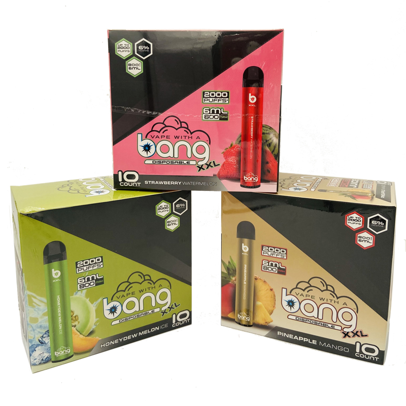 Bang Vape 18 XXTRA XXL Disposable E-cigarette Device Puffs Big 800MA HOT 6.0ml Colors Selling 2000 Capacity Wkbdj
Bang Vape 18 XXTRA XXL Disposable E-cigarette Device Puffs Big 800MA HOT 6.0ml Colors Selling 2000 Capacity Wkbdj