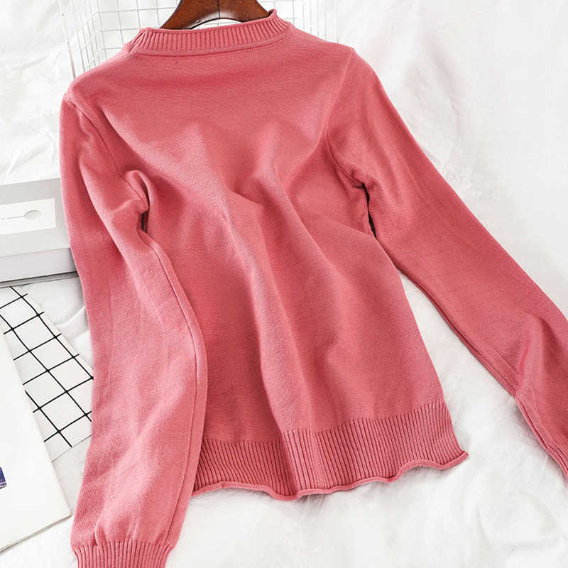 LY VAREY LIN Spring Autumn Women Casual 2 Piece Set Long Sleeve Knitted Pullovers + Elastic Waist Trousers Solid 210526