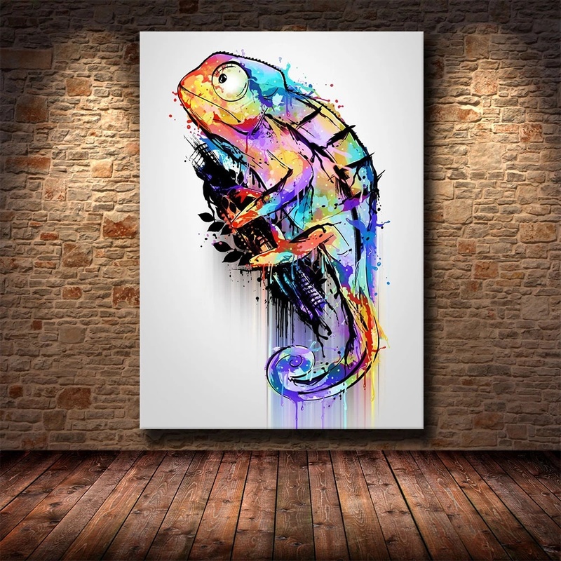 Abstract Animal Canvas Painting Chameleon Wall Art Home Decor Posters and Prints Modern Living room Artwork Picture
Abstract Animal Canvas Painting Chameleon Wall Art Home Decor Posters and Prints Modern Living room Artwork Picture