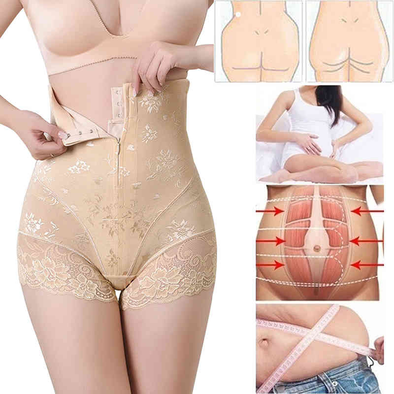 Sexy Women Shapwear Lace Waist Trainer Body Shaper Briefs Ladies Tummy Slim Control Body Shape Belly Belt Underwear Lady 210515