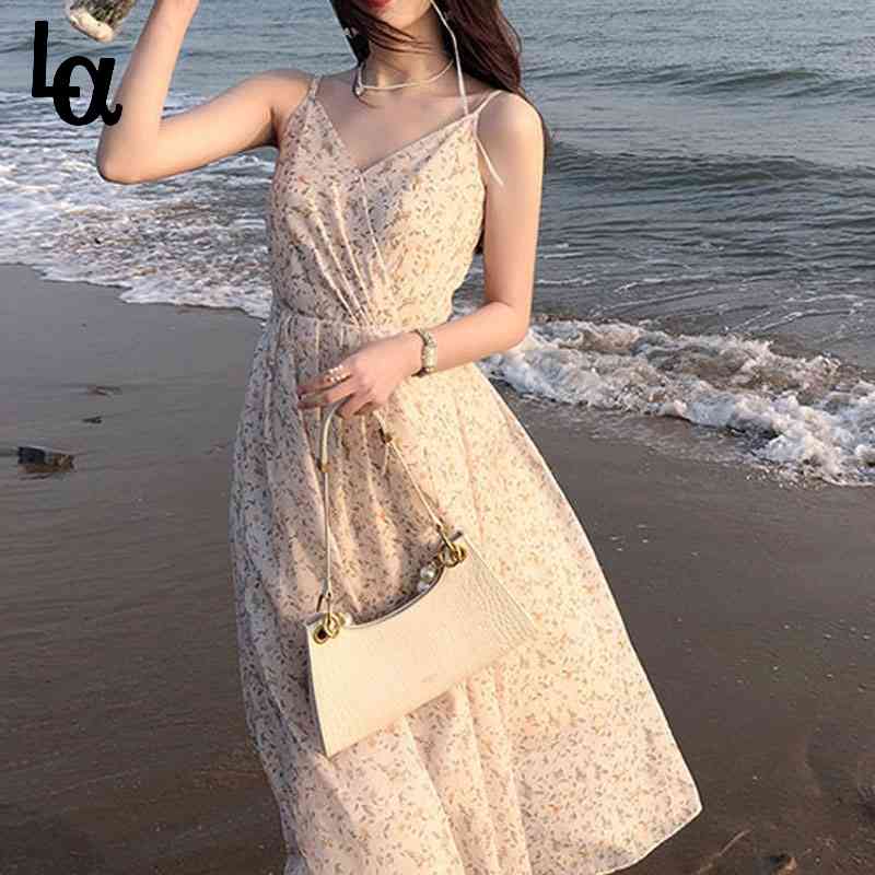 Summer Chiffon Sweet Floral Dress Women Elegant Strap Female Design Beach Korean Office Lady 210519, Beige
Summer Chiffon Sweet Floral Dress Women Elegant Strap Female Design Beach Korean Office Lady 210519, Beige