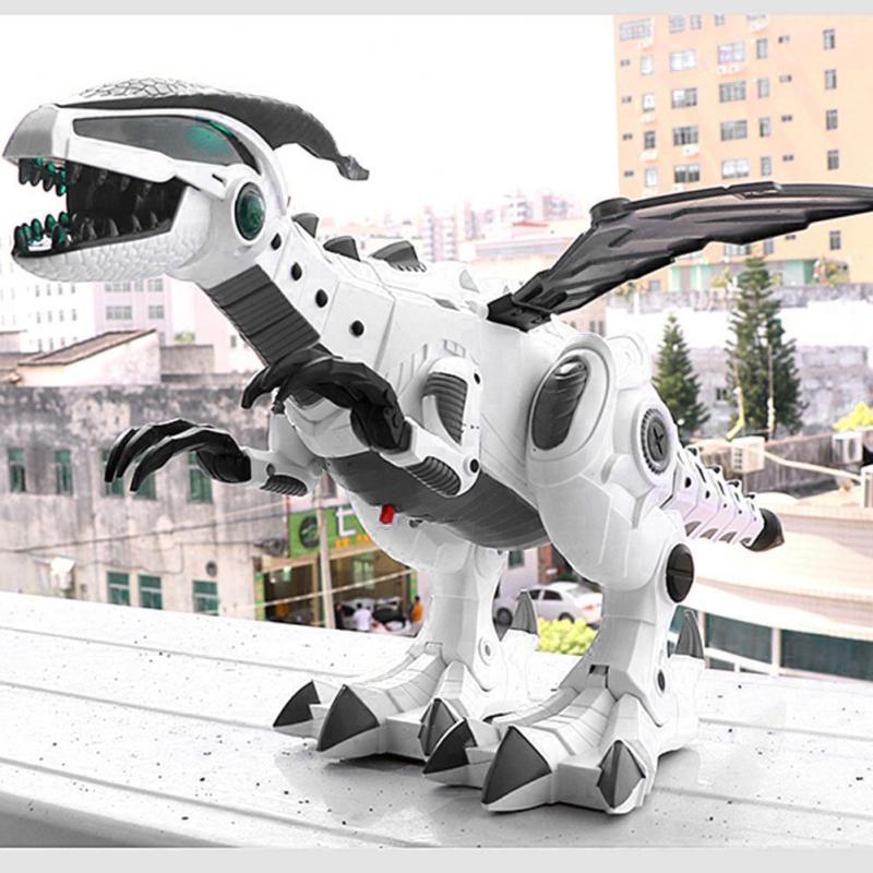 Electronics RobotsLarge Spray Mechanical Dinosaurs With Wing Cartoon Electronic Walking Animal Model Dinosaurio Robot Pterosaurs