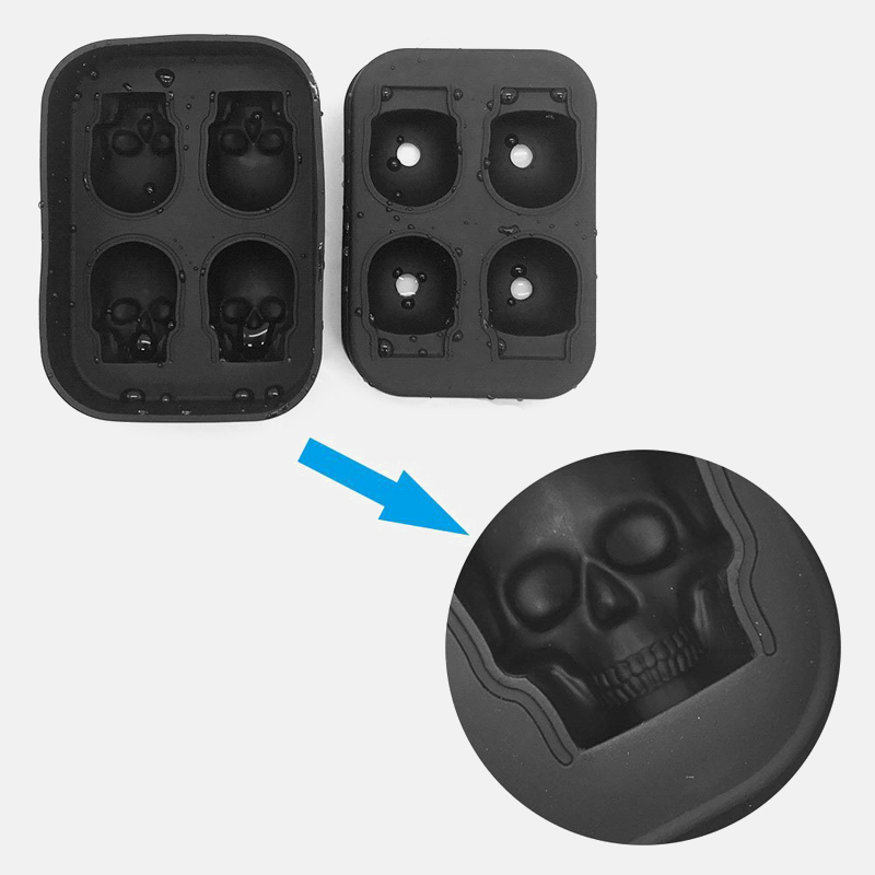 3D Skull Silicone Mold Tool Ice Cube Maker Chocolate Mould IceCream DIY Tools Whiskey Wine tail DHL Free Freight Free shipping