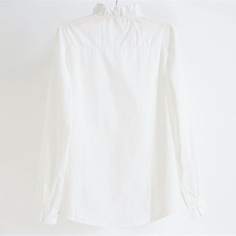 100% Cotton White Shirts Spring Korea Fashion Women Long Sleeve Loose Shirt All-matched Casual Blouse Ladies Tops D394 210512