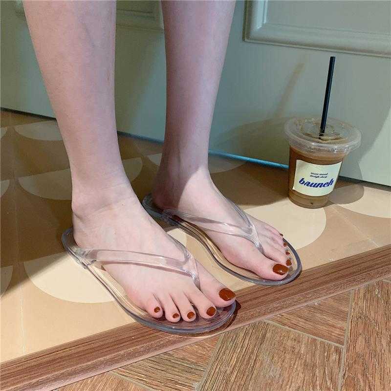 Summer Transparent Flip-Flop Women Sandals Soft Bathroom Outdoor Slippers Women Non-slip Basic Home Shoes Women Slides 210611